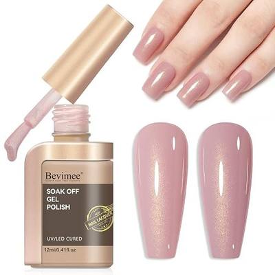Pink Glitter Gel Polish, Shimmer Holographic Gel Nail Polish | Iridescent Nail Polishes Soak Off UV LED for Nail Art Salon DIY at Home 12ml