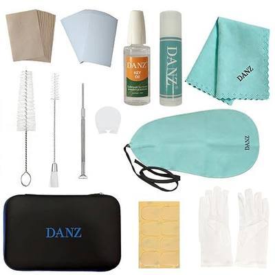 Complete Clarinet Cleaning & Care Kit for Clarinet - Key Oil, Cork Grease, Swab, Mouthpiece Brush, Thumb Rest & Portable Storage Box with Cleaning Cloth, Powder Paper, Absorbing Paper