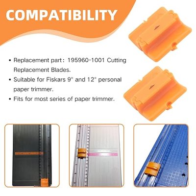 Trimmer Cutting Replacement Blades 195960-1001 for Fiskars Personal Trimmer, 9" & 12" Paper Cutter, Craft Style G Blades for Scrapbooking, Sewing & Arts (2 Pack)