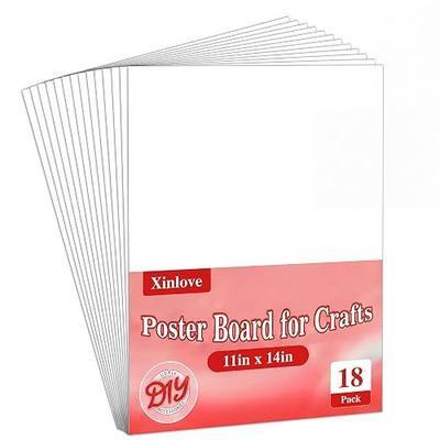 18 Pack Poster Board, 11in x 14in White Poster Board Paper for Crafts, DIY, Drawing