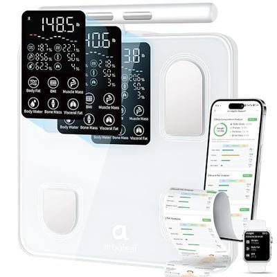 arboleaf Scale for Body Weight, Upgrade 50+ Metrics 8-Electrode Smart Scale with BMI, Body Fat, Muscle Mass, Full Body Composition Analyzer, High Precision Digital Bathroom Scale