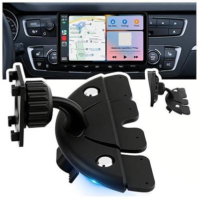 New CD Slot Mount for CarPlay Screen,Essential CD Mount for CarPlay Screen with 360° Swivel & Triangular Support Design,Professional CarPlays CDs Mounts Car Accessories