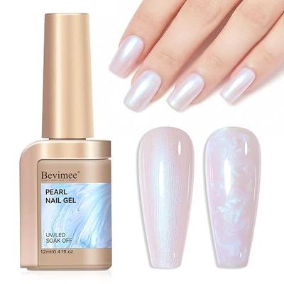 Pearl Gel Nail Polish, Aurora White Mermaid Iridescent Gel Polish | Nail Drawing Swirl Shell Thread Effect Soak Off UV LED for Nail Art Salon DIY at Home 12ml