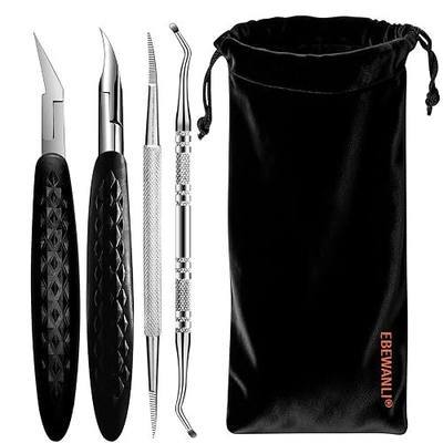 EBEWANLI Toenail Clippers for Thick Toenails, Heavy Duty Foot Care Kit | Ingrown Toenail Removal Kit for Thick Nails for Men Seniors, Non-Slip Rubber Long Handle, Includes Lifter & File & Travel Bag