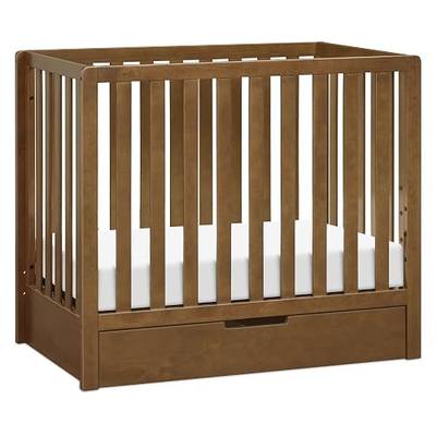 Carter's by Davinci Colby 4-in-1 Mini Baby Crib w/Trundle Drawer - Walnut | GREENGUARD Gold Certified Convertible Crib - Converts to Toddler Bed, Daybed & Full-Size Bed - 4 Adjustable Mattress Heights