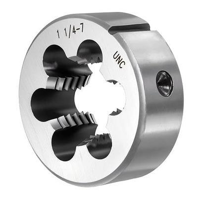 PATIKIL 1-1/4"-7 UNC Round Threading Die, Right Hand Alloy Steel Machine Thread, Non-Adjustable Repair Screw Cutting Tool for Mild Steel, Copper, Aluminum