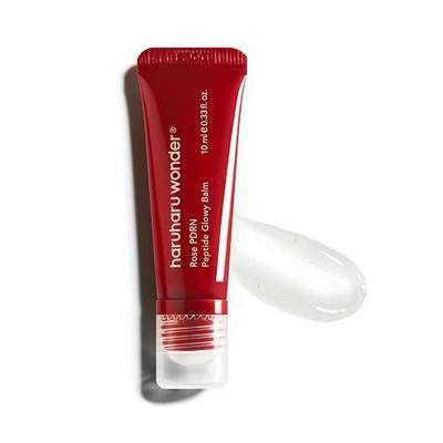 HARUHARU wonder Rose PDRN Peptide Glowy Balm, Instant Moisture, Repairs Dry Cracked Lips, 24HR Moisture, No Waxy Finish, Vegan, Silicon Free, Micro Plastic Free, Tint-free, 0.33 fl.oz