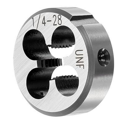 PATIKIL 1/4"-28 UNF Round Threading Die, Right Hand Alloy Steel Machine Thread, Non-Adjustable Repair Screw Cutting Tool for Mild Steel, Copper, Aluminum
