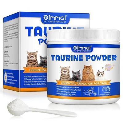 Taurine for Cats – Pure Taurine Powder Supplement for Kittens & Adult Cats, Supports Overall Vitality & Healthy Coat, Easy to Mix in Food with Dosing Spoon – 200g