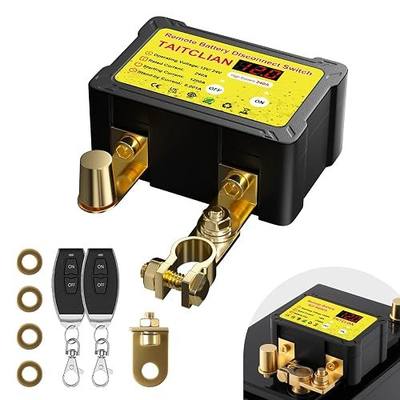 240A 12V 24V Remote Battery Disconnect Switch with LED Display | Battery Kill Switch, 0.001A Ultra Low Standby Current, Relay Design Smart Anti Drain for Most Vehicle Batteries Except VRLA