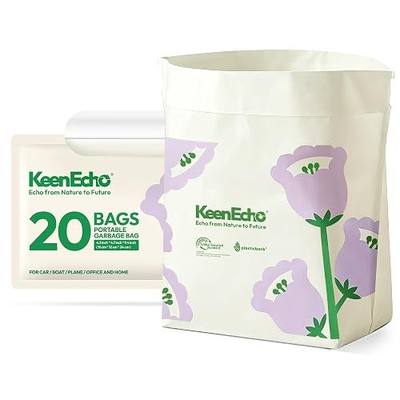 Disposable Car Garbage Bin Bags, Vomit Trash Bags made with Recycled HDPE for Boat, Plane, Travel, Camping, Bedroom, Study Room, Office and Car, 20 pcs,Purple