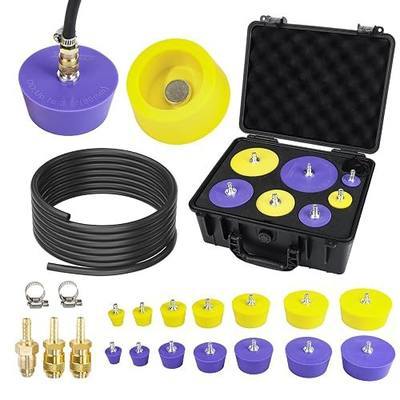 3mirrors 0.9"– 4.0" Silicone Purge Plugs Kit for Pipe Welding, Back Purging Plugs with Fitting Adapters for Welding, Yellow and Purple