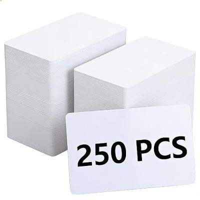 250 Pack Blank White PVC ID Cards - CR80 30 Mil Printable Plastic Badge Cards, Works with Most ID Card Printers for Office & Student Identification