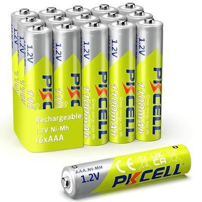 PKCELL 16-Pack Nimh Rechargeable AAA Batteries 1100mAh | High Capacity 1.2V Low Self-Discharge, Recharge up to 1200+ Times