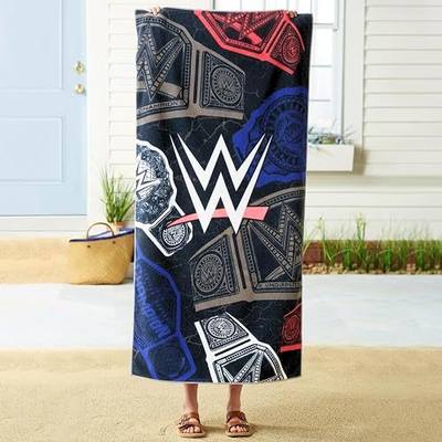 WWE Wrestling Oversized Cotton Beach Towel, 30 x 60 Inch Large Soft & Absorbent Pool, Bath & Beach Towel (100% Officially Licensed Product) By Franco Collectibles