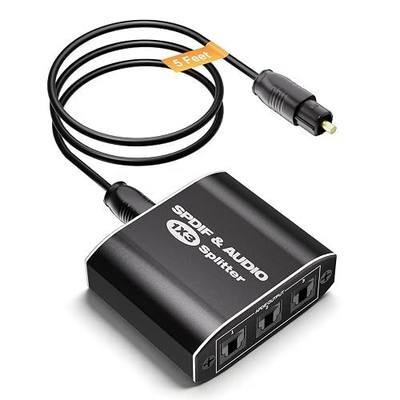 Optical Audio Splitter 1x3, Toslink Digital SPDIF Splitter 1 in 3 Out | Supports Dolby Digital DTS 5.1 & LPCM 2.0, Compatible with PS5, Xbox, TV, Sound Bar, Home Theater