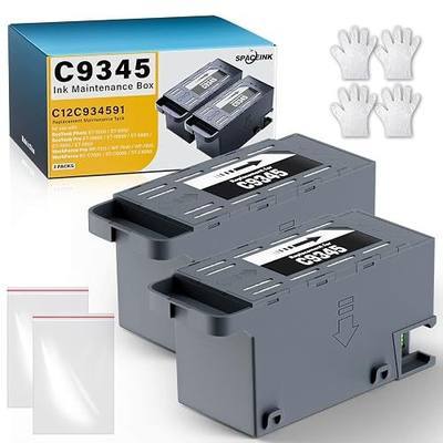Spaceink C9345 Ink Maintenance Box 2 Packs Replacement for ET-8550 ET-5850 ET-16600 ET-16650 ET-8500 ET-5800 ET-5880 WF-7830 WF-7840 WF-7820 WF-7310 ST-C8000 ST-C8090 Printers, (C12C934591/PXMB9)