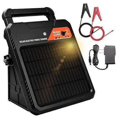 20 Miles Solar Electric Fence Charger – 0.4J Output, 10200V Peak, 24/7 Uninterrupted Protection, 14-Day Backup Power Without Sunlight, Rechargeable Energizer for Livestock & Predators