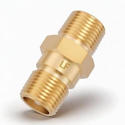 1/2" Male NPT Brass RV Freshwater Check Valve 1PC | Lead-free brass purely for secure connections. 1/2" M-M NPT prevents RV backflow. Stainless spring. Tape included.