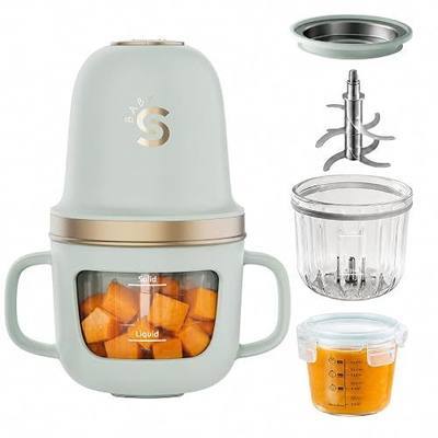 SosekiBaby Solo Baby Food Maker, 10oz Glass Puree Blender & Mini Food Processor | 316L Stainless Steel Blades, 2-Speed Control | BPA-Free Homemade Baby Food Grinder for Fruit, Vegetable & Meat, Green