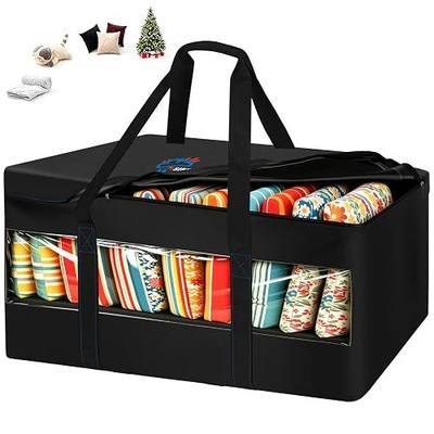 SIRUITON 79" L x 23.6" W x 29.5" H Outdoor Cushion Storage Bag with Transparent Film,Patio Furniture Cushion Storage Bag,Heavy Duty Rip-Proof 600D Oxford,Waterproof & Sunproof with Handle and Zipper