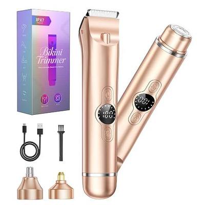 4 in 1 Bikini Trimmer for Women, Electric Razors for Women - Dual Head, Wet & Dry Use Pubic Body Hair Trimmer Electric Shavers