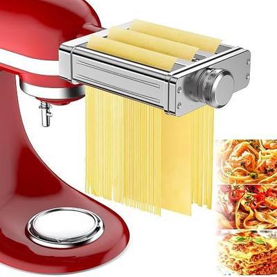 Pasta Attachment for KitchenAid Stand Mixer,3 in 1 Pasta Maker,All Stainless Steel,Included Pasta Roller, Spaghetti and Fettuccine Cutter Accessories, with 8 Thickness Settings by Fedowal | without Switching Attachments,Saving Time, Easy to Cut The Dough Sheet Fully, Simple Installation,Easy to Clea
