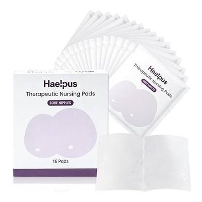 Hydrogel Nipple Pads for Sore Nipples, Rapid Pain Relief, 16 Count | Instant Cooling, Plant-Based Hydrogel, Life Saving for Breastfeeding Moms