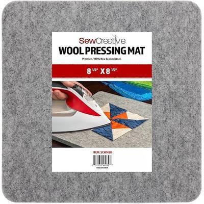 Wool Pressing Mat - Ironing Pad for Quilting & Sewing | Premium 100% New Zealand Felted Wool, by Sew Creative (8-1/2" x 8-1/2")