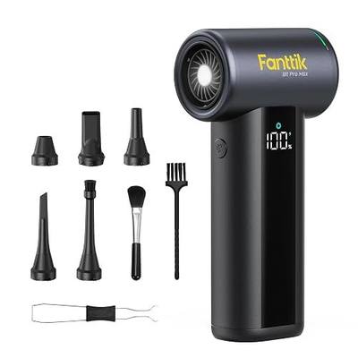Fanttik B11 Pro Max Electric Air Duster (Black) | 150000RPM Brushless Motor, 100-Speed Adjustable, One-Tap Booster, 28.08Wh Rechargeable Battery for PC, Car & Home
