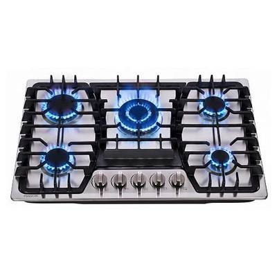 30 Inch Gas Cooktop, 5 Burners Built-in Stove Top Stainless Steel Propane/Natural Gas Convertible Sealed Dual Fuel Hob