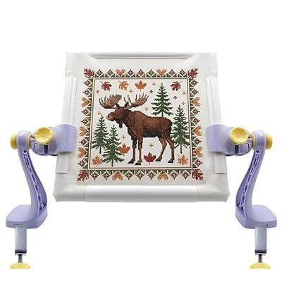 Monipair Embroidery Frame Stand Set for Hands-Free Needlework, Purple+Yellow