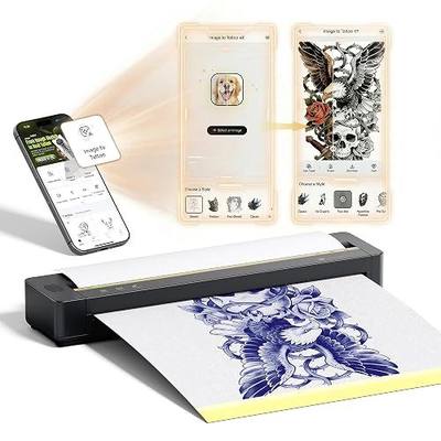 TATTMUSE Tattoo Stencil Printer for Beginners, Multiple Sizes | Bluetooth Portable Thermal Tattoo Printer for Tattoo Artist, Wireless Tattoo Machine Compatible with Phone/Tablet/PC