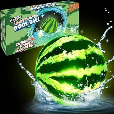 LED Underwater Pool Ball Game – 1 Pack 9" Glow Water Ball Toy for Kids, Teens, Pool Sports Game for Water Football & Basketball, Fun Pool Game for Backyard Parties & Outdoor Water Play