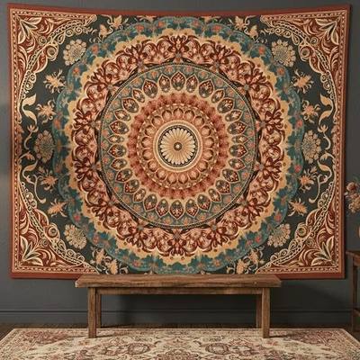 Accnicc Vintage Mandala Tapestry Wall Hanging Boho Floral Medallion Tapestry Aesthetic Hippie Retro Bohemian Flower Indian Cute Small Tapestries for Bedroom Living Room Dorm Decor 48 x 36 Inch