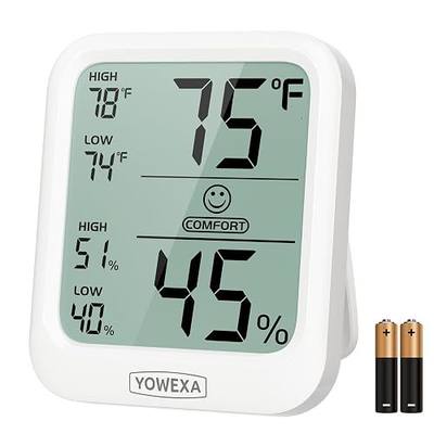 Digital Hygrometer Indoor Thermometer, Humidity Meter for Home | Room Thermometer, Humidity Monitor, Comfort Indicator, Max/Min Records, 10s Refresh, Magnetic Back, Tabletop, Wall Mount