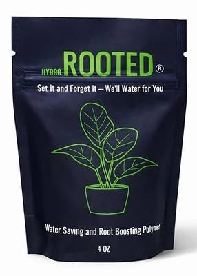 HydroRooted Water Retaining Crystals for Plants – Soil Moisture Retention Polymer for Indoor & Outdoor Plants, Flowers, Vegetables & Garden Beds – Reduces Watering & Promotes Healthy Root Growth