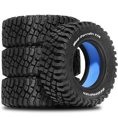 STMU 4Pcs 1/12 RC Crawler Car 1.9in Crawler Tires OD 89.5mm*32mm Compatible with D90 4WD RC, Compatible with 1/12 RC Crawler MJX H12Y+ MN128 (Tires)