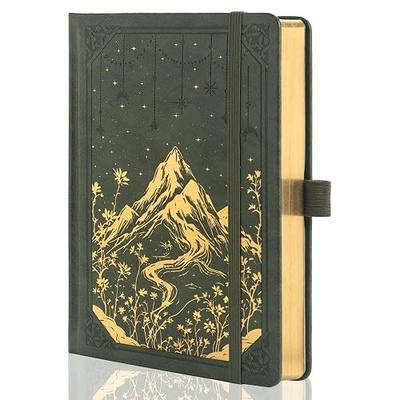 MGGAO Lined Journal Notebook for Women Men, A5 Aesthetic Notebook | 316 Numbered Pages, Golden Edges, Faux Leather, College Ruled, Hardcover, for Writing, Note Taking, School & Office
