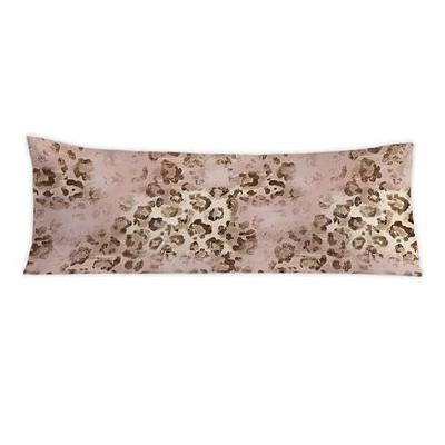 Pink Leopard Print 20x54 Body Pillow Cover, Pink Cheetah Print Room Decor, Funky Y2k Blush Pink Animal Print Decorative Long Body Pillow Cases for Girls Bedroom Dorm Apartment Bed Couch