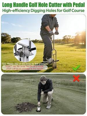 Golf Hole Cutter 2-in-1, Detachable Stainless Steel Hole Digger, USGA Standard 4 & 6Inch, Portable Tool for Backyard, Lawn, Garden, Outdoor Golf Putting Green Practice
