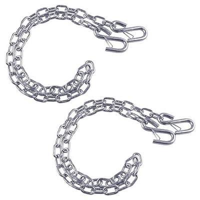 2 PCS 3/16" x 48" Trailer Safety Chain, Grade 30 Zinc-Plated Steel with Spring S-Hooks, 3200 lbs Capacity Class I, Heavy Duty Towing Security for Boat, RV & Utility Trailers