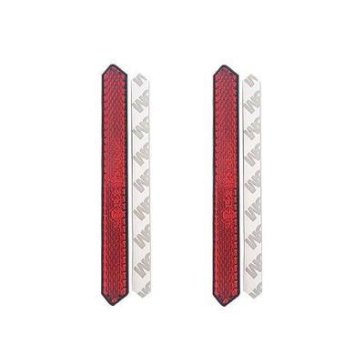 Self-Adhesive Slim Reflectors, High-Visibility Reflector for Motorcycles, Cars, Trucks, Trailers (Red, 2-Pack)