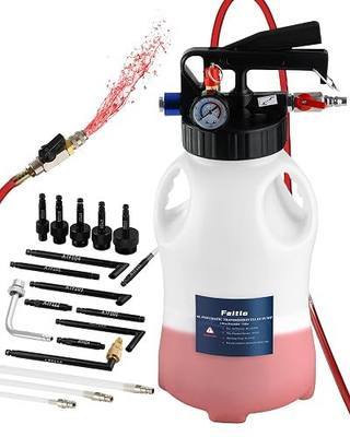 6L Transmission Fluid Pump, Pneumatic Fluid Transfer Pump w/ 15 ATF Adapters & 3 Suction Hoses, 2-Way Fluid Extractor/Dispenser for Transmission, Differential, Transfer Case & Gearbox Filling