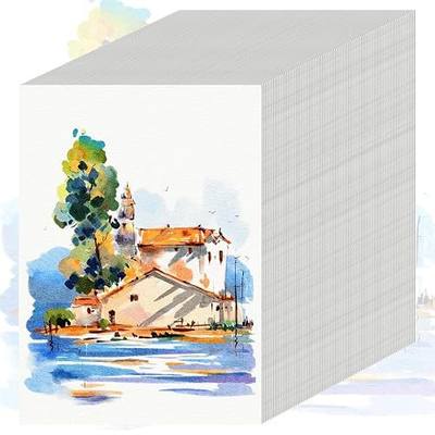 84 Sheets Watercolor Paper 5x7, 110 LB/230 GSM Water Color Paper 5 x 7, Cold Press Watercolor Paper Bulk, 5x7 Watercolor Paper Pad for Kids Adults, Art Paper for Painting, Sketching, Acrylic, Gouache