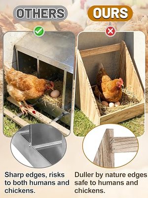 3 Pcs Nesting Boxes for Chickens - Safe & Easy Access Open Back Wooden Nesting Box, Easy to Assemble Chicken Coop Accessories for Hens Laying Eggs