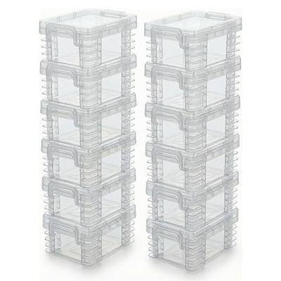 novelinks Clear Plastic Small Storage Containers with Lids (Small-12) | Small Crayon Boxes, Small Storage Bins with Lids, Pencil Box, Sorting Boxes, Bead Containers, Mini Storage Containers