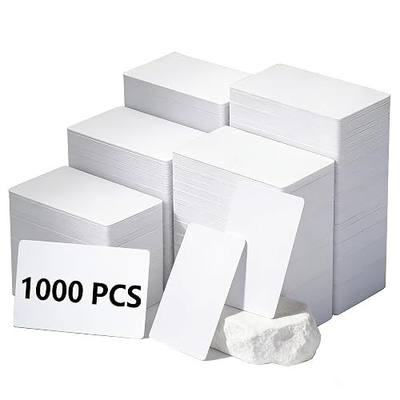 1000 Pack Blank White PVC ID Cards - CR80 30 Mil Printable Plastic Badge Cards, Works with Most ID Card Printers for Office & Student Identification
