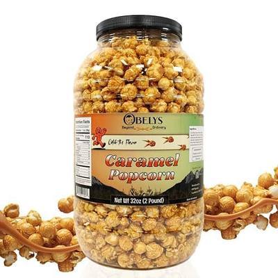 OBELYS Caramel Popcorn Crunch | 32 oz Tub (2 Pounds) | Beyond Ordinary Sweet Snacks - Perfect for Family Gatherings, Parties, and Gifting to Loved Ones | Catch the Mel Flavor