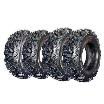 Garvee Set of 4 AT25X8-12 & AT25X10-12 6PR ATV UTV Tires, All Terrain 25x8x12 Tubeless Tires for Mud, Trail, Sand, Gravel & Street, Heavy-Duty Design for Off-Road Riding